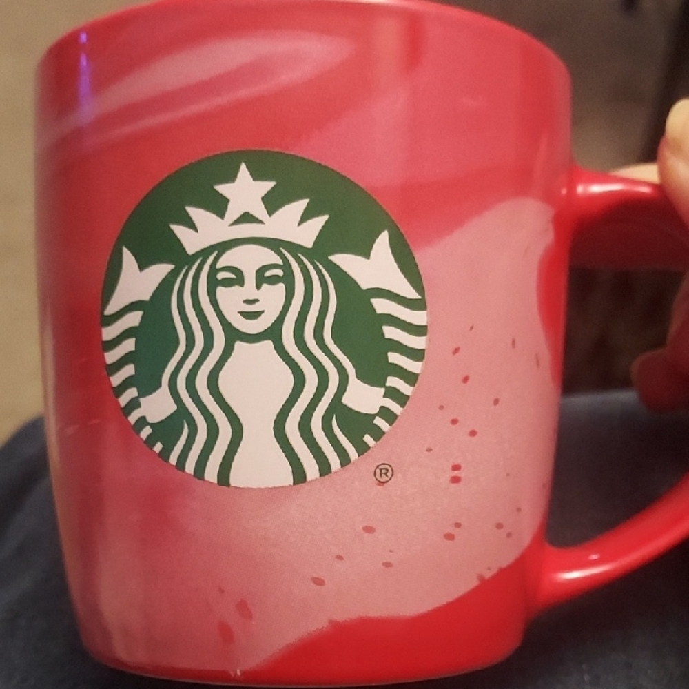 Starbucks Pink and Red 11 Oz Mug